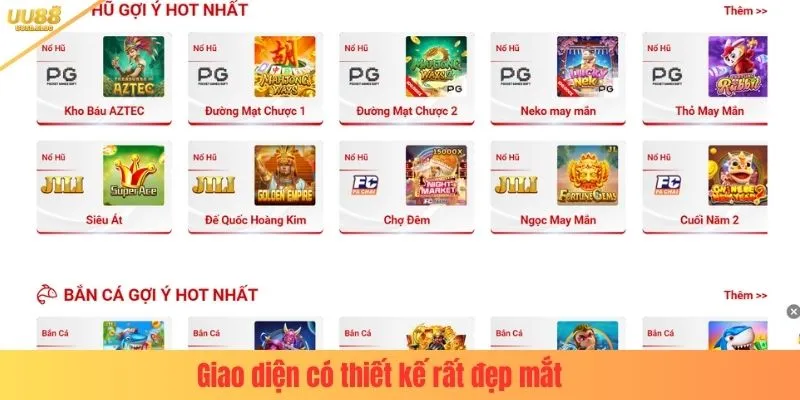Giao diện có thiết kế rất đẹp mắt